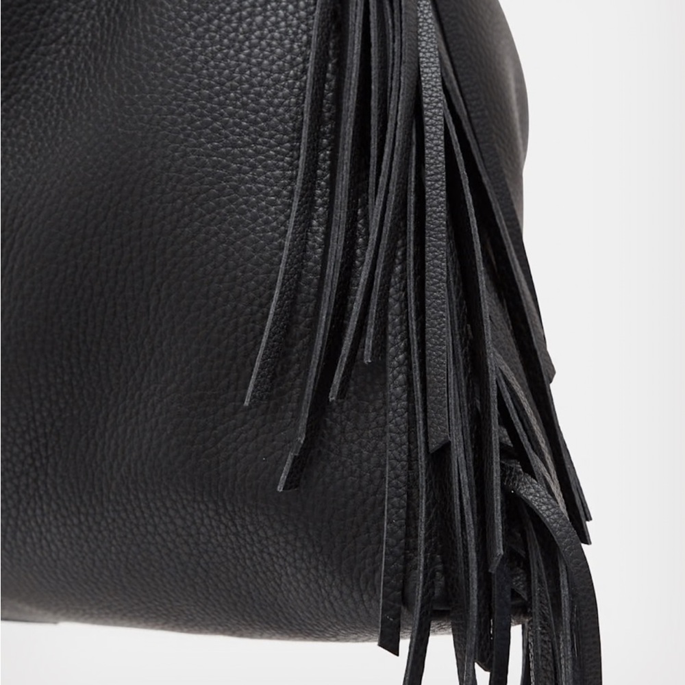 All Saints Edbury Leather Fringed Shoulder Bag - Picture 6 of 13